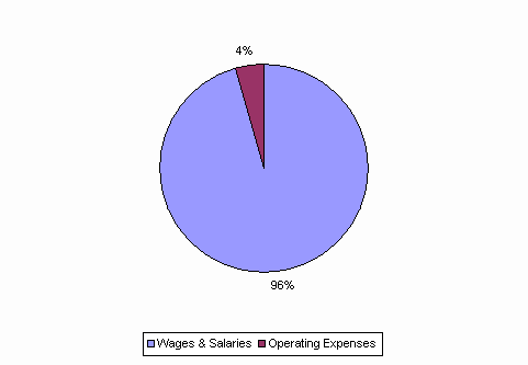 Pie Chart: Wages & Salaries=96%, Operating Expenses=4%