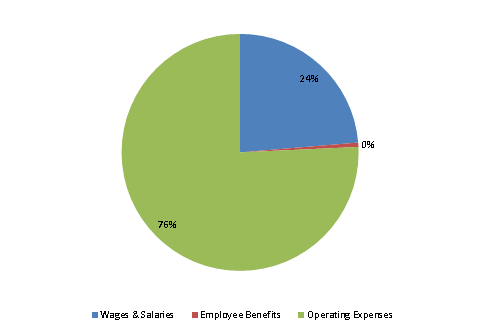 Pie Chart: Wages & Salaries=24%, Employee Benefits=1%, Operating Expenses=75%