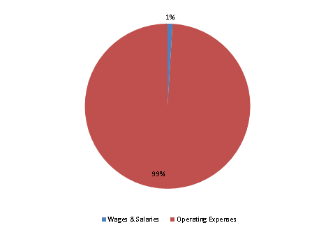 Pie Chart: Wages & Salaries=1%, Operating Expenses=99%