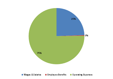 Pie Chart: Wages & Salaries=24%, Employee Benefits=0%, Operating Expenses=76%