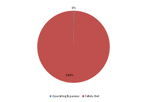 Pie Chart: Operating Expenses=0%, Safety Net=100%