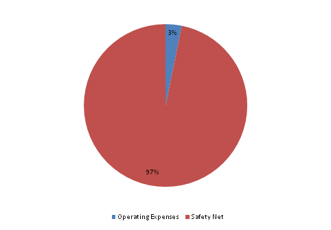 Pie Chart: Operating Expenses=3%, Safety Net=97%