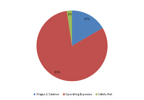 Pie Chart: Wages & Salaries=17%, Operating Expenses=81%, Safety Net=2%