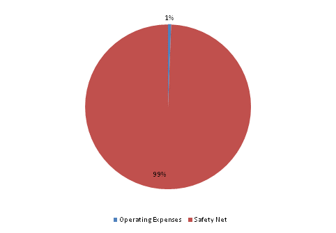 Pie Chart: Operating Expenses=1%, Safety Net=99%